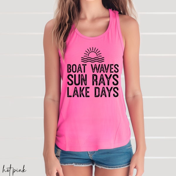 boat waves sun rays lake days tank top lake life shirt I'd rather be at the lake time all the time beach days ahead lake girl sun kissed