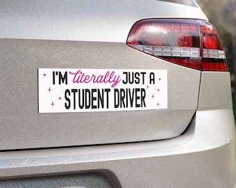 literally just a student driver car magnet student driver magnet for car decal student driver funny new driver bumper magnet driving school