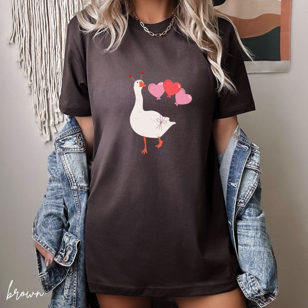 Silly Goose Valentine Day Shirt Funny Valentine's Day Shirt Cute Heart