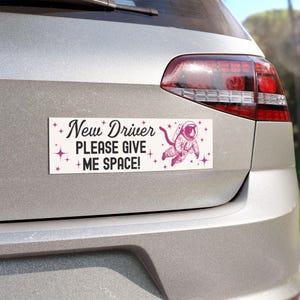 new driver decal please give me space new driver car magnet student driver sticker for new driver funny cat decal cute student driver magnet
