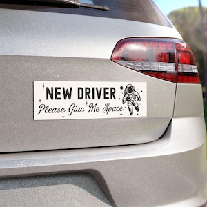 new driver decal please give me space new driver car magnet student driver sticker for new driver funny cat decal cute student driver magnet