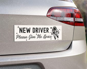 new driver decal please give me space new driver car magnet student driver sticker for new driver funny cat decal cute student driver magnet
