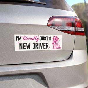 new driver decal literally just a new driver car magnet student driver sticker for new driver funny cat decal cute student driver car magnet