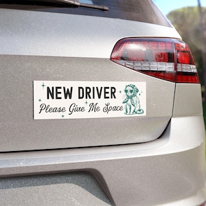 new driver decal please give me space new driver car magnet student driver sticker for new driver funny cat decal cute student driver magnet