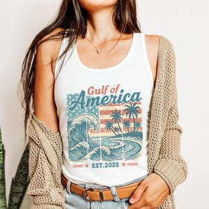 Gulf of America tank top patriotic women&#39;s shirt conservative patriotic tank top trendy 4th of July  tank top festive USA shirt America