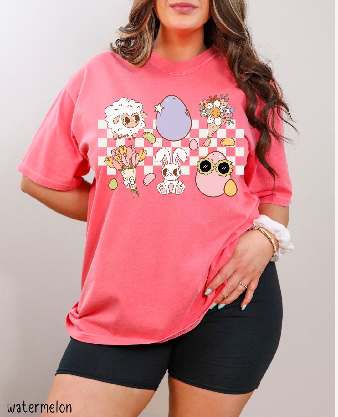 Cool Easter Shirt Comfort Colors Retro Easter Checked Easter Tee Cute