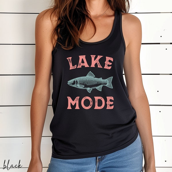 lake mode tank top lake life shirt I'd rather be fishing mode shirt lake life is the best life cute tank for the boat life rather be fishing