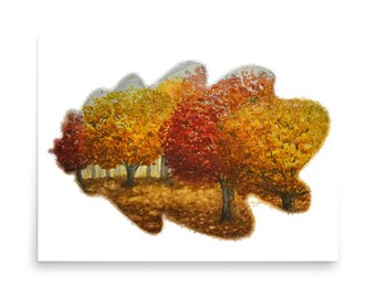 Vallend eikenblad aquarel herfst herfst bladeren bomen Halloween aquarel print
