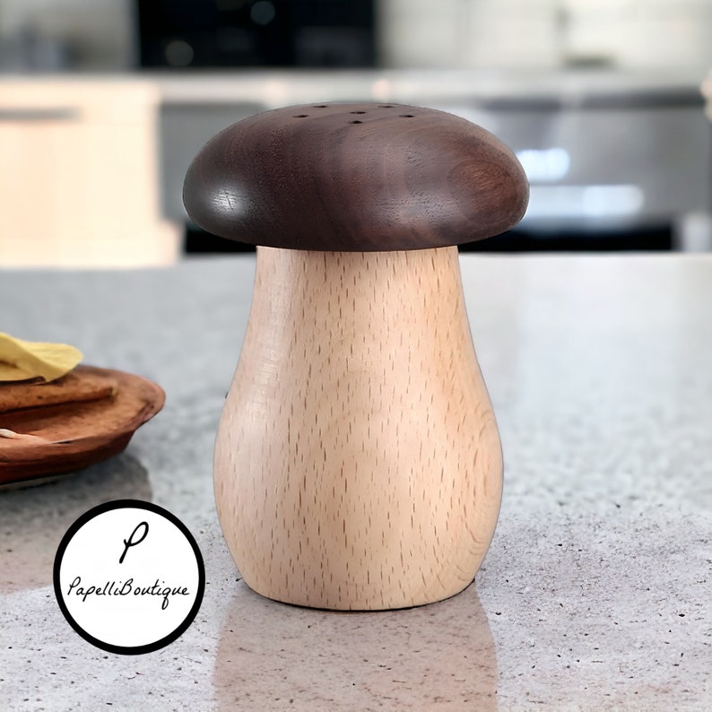 Wooden Mushroom Toothpick Holder, Table Decoration, Handcrafted Fun Home Decoration, Functional Utility, Premium Wooden Home, 1 Included