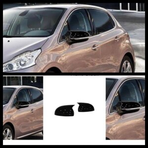 Door Mirror Cover Painted For Peugeot 208/2008 2012-2019 In Gloss Black  Right