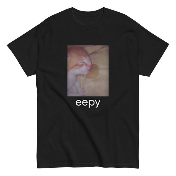 Maglietta con meme gatto inquietante