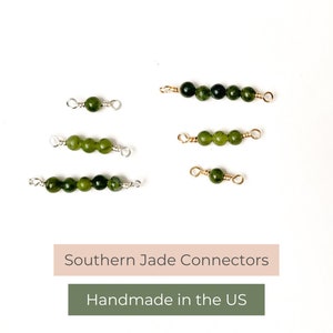 Gemstone Beaded Connector 14k | Southern Jade | Permanent Jewelry | Bulk Permanent Jewelry Supplies| Handmade Charm | Custom Connector Charm