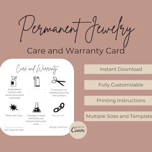 Permanent Jewelry Business Starter Kit, Permanent Jewelry Consent Forms,  Permanent Jewelry Warranty Card, Permanent Jewelry Instagram Posts 