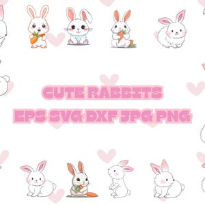 Bunny svg Bundle, Cute Rabbits svg, png  Bunny Outline svg, Bunny Silhouette Cricut,Peeking Cute Rabbits SVG & PNG files, perfect for Cricut