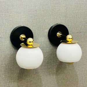 Mid Century Modern Brass Wall Sconce: Handcrafted Italian Lighting