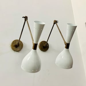 Customized Mid Century Wall Sconce, Italian Diabolo Sconce, Modern Bedside Lamp, Stilnovo Style Adjustable Sconce Reading Lighting Lamp