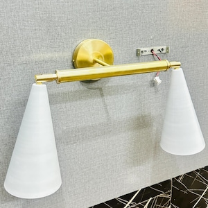 Customized Brass Fixture Vanity Light - Bathroom Lamp - Mid Century Mirror Lights Wall Sconce Lighting Fixture Modern Adjustable Fixture.
