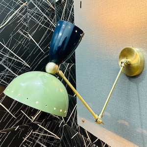 Mid Century Modern Wall Sconce: Adjustable Brass Reading Lamp