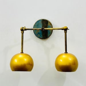 Customized Brass 2 Vanity Lights - Bathroom Lamp - Mid Century Mirror Lights Wall Sconce Lighting Fixture Home Decor Scones Lamp