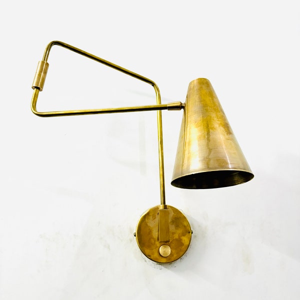 Brass Stilnovo-Inspired Elegance Single Light Articulated Sconce Mid-Century Modern Wall Lamp Ambiance this lamp is comes with dimmer switch