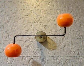 Orange Brass Diabolo Wall Sconce: Mid-Century Italian Style