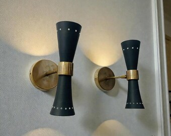 Mid Century Brass Diablo Wall Sconce: Italian Modern Lighting