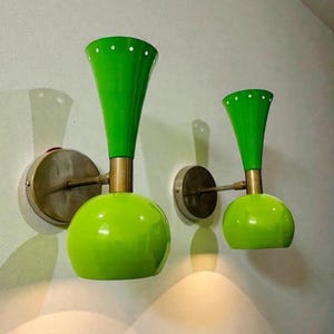 Aplique de pared de latón de mediados de siglo: lámpara italiana Diabolo