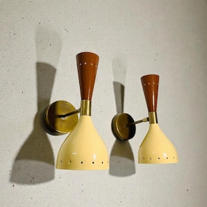 Applique da parete Diablo italiana: lampada da comodino moderna in ottone (set di due)