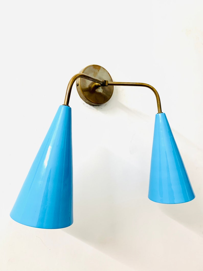 Antique Brass Wall Fixture Clemente Double Sconce Mid Century Brass ...