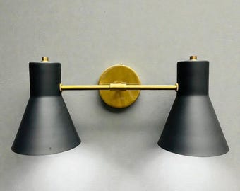 Mid Century Brass Diabolo Wall Sconce - Italian Modern Lighting