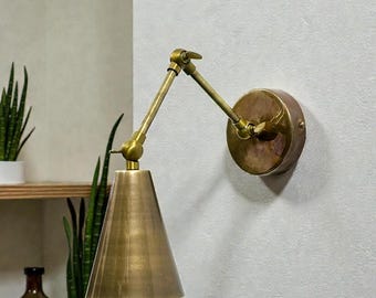 Angepasst Mid-Century Rohmessing Wandleuchte Verstellbare Leselampe Moderne Nachttischlampe