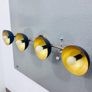 Customized Modern Wall Sconce Vanity 4 Bulb Light Brass Light Fixture - Decorative Vanity - Mid Century Modern - Bathroom Lighting