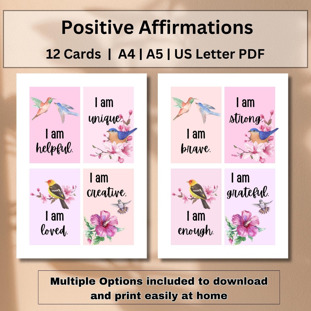 Positive Affirmation Printables Inspiring Artwork for Self Care Perfect ...