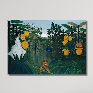 The Repast of the Lion 1907 by Henri Rousseau Wall Art Print, Henri Rousseau Canvas Poster,  Rousseau Artworking Modern Print Home Decor Art