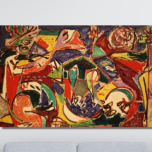 Jackson Pollock Canvas Print, Abstract Wall Art, Home and Living Room Decor, Jackson Pollock Convergence, Extra Large Canvas Wall Art