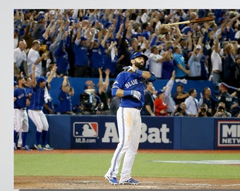 Jose Bautista Canvas Wall Art Poster, Jose Bautista Bat Flip Modern Canvas Print, Baseball Wall Art Toronto Blue Jays Baseball Wall Decor