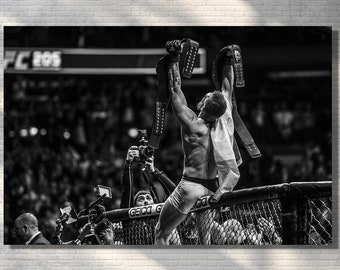 Arte de pared en lienzo de Conor McGregor, póster en lienzo de Conor McGregor, arte impreso de Conor McGregor, arte de pared de cueva de hombre, póster de gimnasio con diseño de pared de fitness