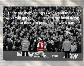 Thierry Henry Poster, Thierry Henry Soccer Wall Art, Football Decor, Arsenal Print, Sports Artwork, Gift for Fans, Home Decor