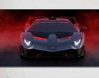 Lamborghini Canvas Car Print Lamborghini Car art Engine canvas Nursery art Lamborghini poster Kids room decor Sports car print Car Wall Art