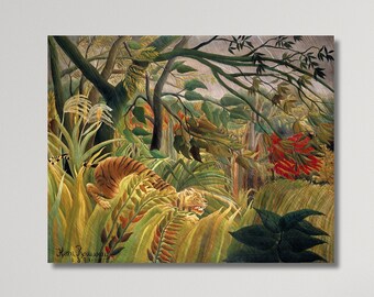 Henri Rousseau Poster-Henri Rousseau Artworking Wall Art Print on Canvas-Rousseau Office Home Wall Decor-Reproduction Print Poster Wall Art