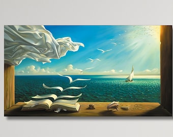 サルバドール・ダリ - 鳥への本 | 著名な画家の絵画の美術館品質3D油彩