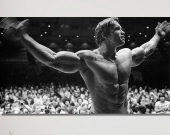 Arnold Schwarzenegger Poster, Body Building Wall Art, Arnold Poster, Inspirational Quote Canvas, Gym Fitness Poster, Motivational CANVAS