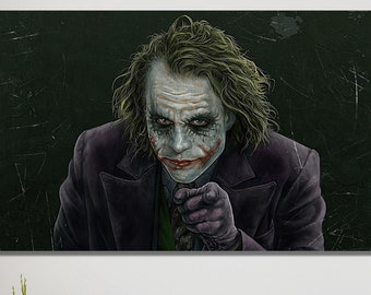 Joker Canvas Wall Art, Joker Painting Extra Large Wall Art, Joker Comic Home and Office Wall Decor Poster