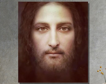 Real Face of Jesus Christ Canvas Wall Art Poster - Jesus Divine Mercy Print Home Decor Hanging Picture , Jesus Poster CANVAS