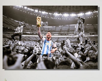 Lionel Messi Canvas Wall Art Poster, Argentina Football Print, 2022 World Cup Champions  Wall Art, He is a Legend Poster&CANVAS Art