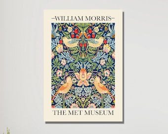 William Morris Prints Set of 2 - William Morris Poster, Art Nouveau Poster, William Morris Exhibition, Floral Art Prints, Kitchen Prints
