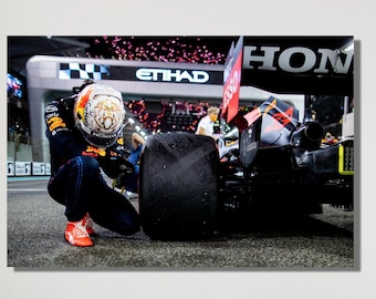 Max Verstappen Canvas Wall Art -  Max Verstappen Poster -Grand Prix F1 Wall Art - F1 Fan Gift -F1 Fan Gift Print CANVAS