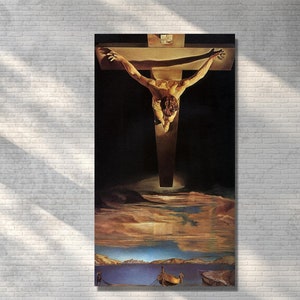 Christ Of St John Of The Cross by Salvador Dali Canvas Wall Art, Christian Gifts, Church Wall Art, Ready to Hang,Wall Decor CANVAS
