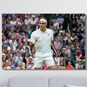 Roger Federer Canvas Wall Art,King of the Court Poster,Roger Federer Print,Motivational Poster,Tennis Poster,Sport Wall Decor, Ready to Hang
