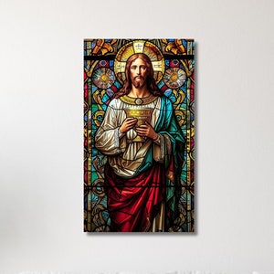 イエスの神の慈悲のキャンバス壁アートポスター、イエスキリストのキャンバスプリントアート、イエスがあなたを信頼するポスター壁アート、クリスチャンキャンバスデザイン